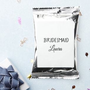 Simple minimal add name bridesmaid gift year coffee drink mix