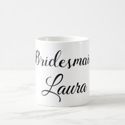Simple minimal add name bridesmaid  gift year  coffee mug