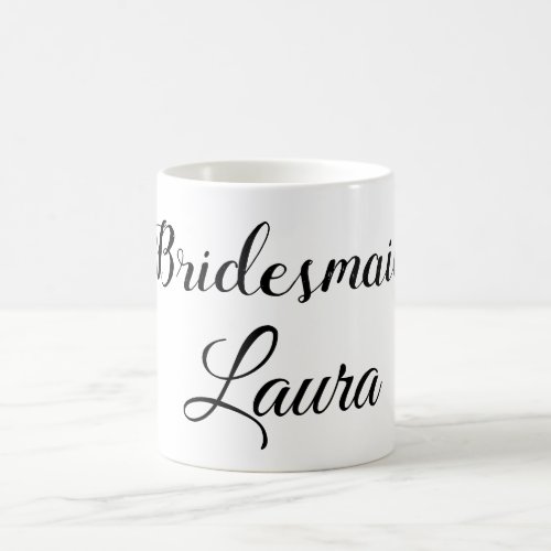 Simple minimal add name bridesmaid  gift year  coffee mug