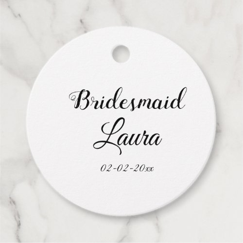 Simple minimal add name bridesmaid  gift year   favor tags