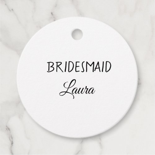 Simple minimal add name bridesmaid  gift year      favor tags