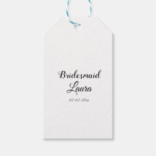 Simple minimal add name bridesmaid  gift year   gift tags