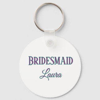 Simple minimal add name bridesmaid  gift year     keychain