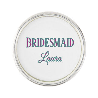 Simple minimal add name bridesmaid  gift year     lapel pin