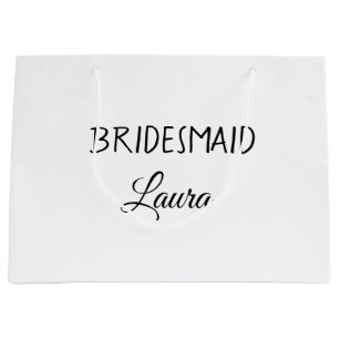 Simple minimal add name bridesmaid  gift year      large gift bag