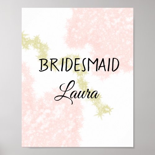 Simple minimal add name bridesmaid  gift year      poster