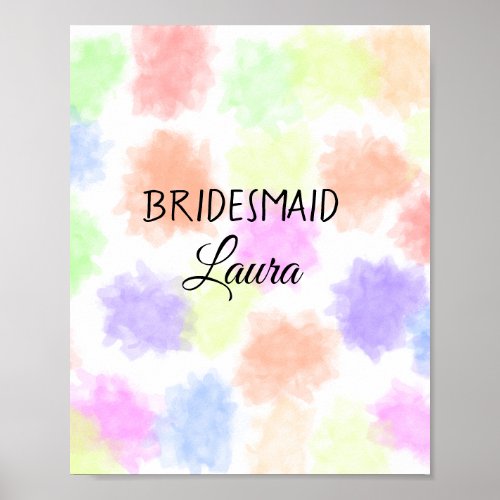 Simple minimal add name bridesmaid  gift year      poster