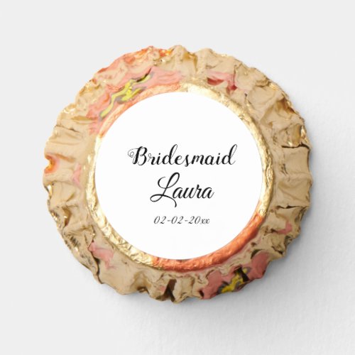 Simple minimal add name bridesmaid  gift year    reeses peanut butter cups