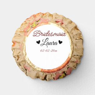 Simple minimal add name bridesmaid gift year reese's peanut butter cups