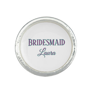 Simple minimal add name bridesmaid  gift year     ring