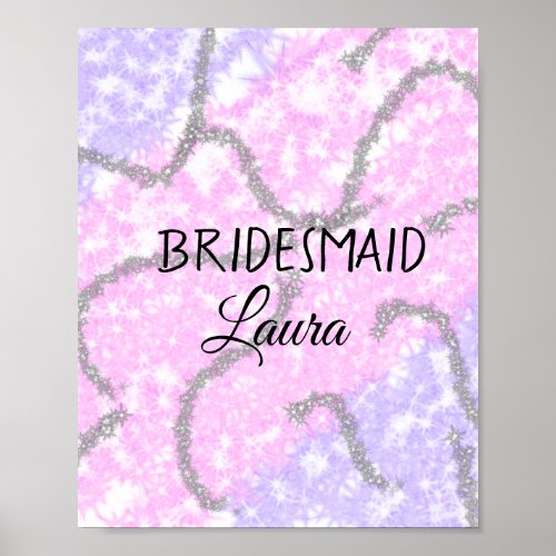 Simple minimal add name bridesmaid  gift year    t poster