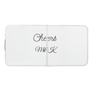 Simple minimal add name cheers couple name custom beer pong table