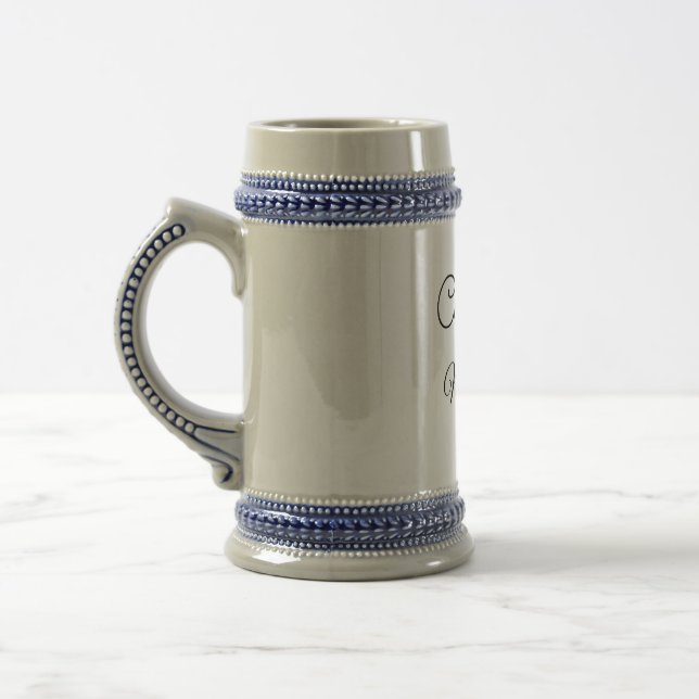 Simple minimal add name cheers couple name custom  beer stein (Left)