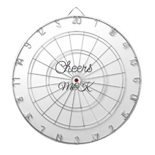 Simple minimal add name cheers couple name custom dart board