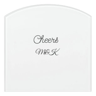 Simple minimal add name cheers couple name custom  door sign