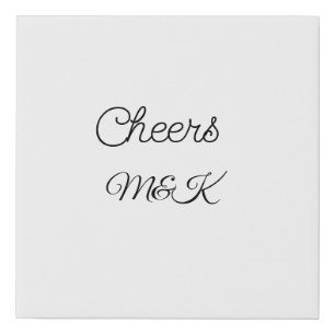 Simple minimal add name cheers couple name custom faux canvas print
