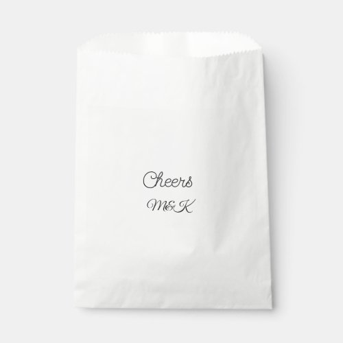 Simple minimal add name cheers couple name custom  favor bag