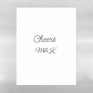 Simple minimal add name cheers couple name custom magnetic dry erase sheet