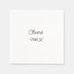 Simple minimal add name cheers couple name custom napkins
