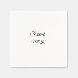 Simple minimal add name cheers couple name custom napkins