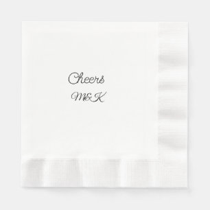 Simple minimal add name cheers couple name custom napkins