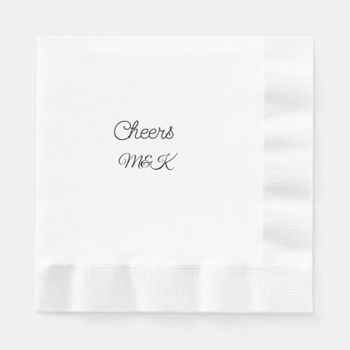 Simple minimal add name cheers couple name custom  napkins