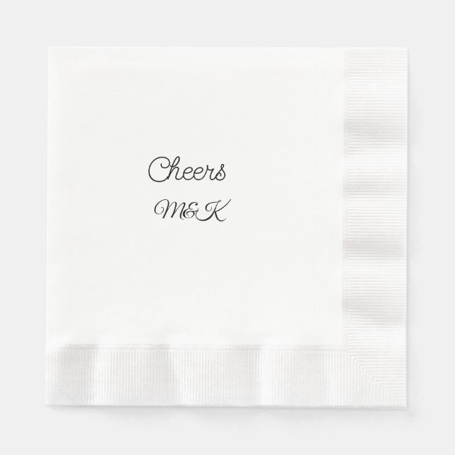 Simple minimal add name cheers couple name custom  napkins (Front)
