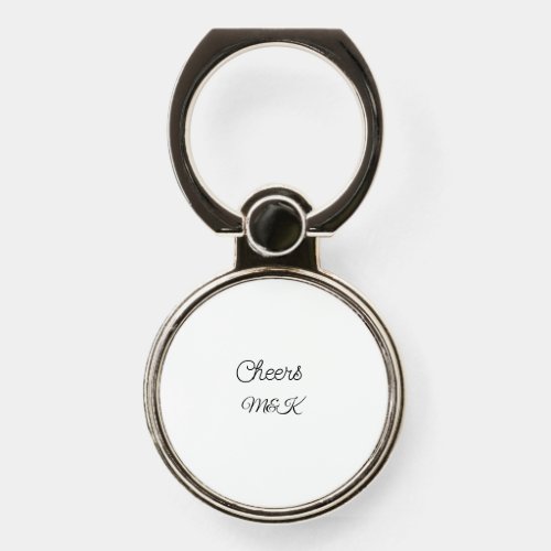 Simple minimal add name cheers couple name custom  phone ring stand