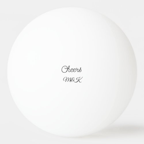 Simple minimal add name cheers couple name custom  ping pong ball