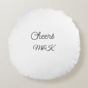Simple minimal add name cheers couple name custom round pillow