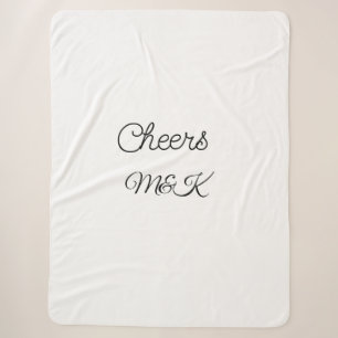 Simple minimal add name cheers couple name custom sherpa blanket