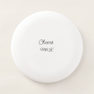 Simple minimal add name cheers couple name custom  Wham-O frisbee