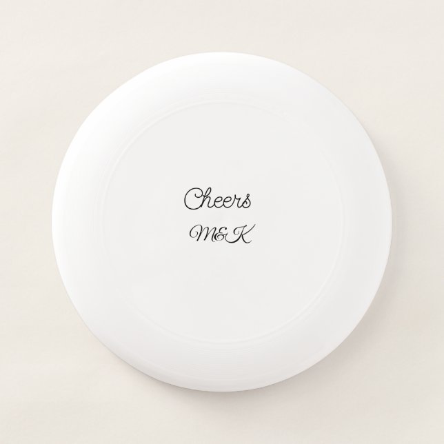 Simple minimal add name cheers couple name custom  Wham-O frisbee (Front)