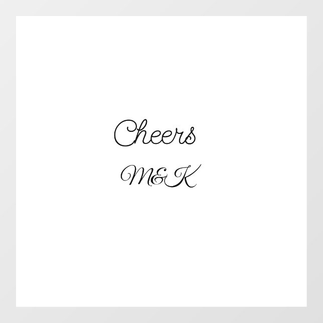 Simple minimal add name cheers couple name custom  window cling (Sheet)
