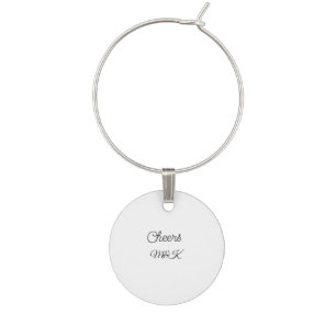 Simple minimal add name cheers couple name custom wine charm