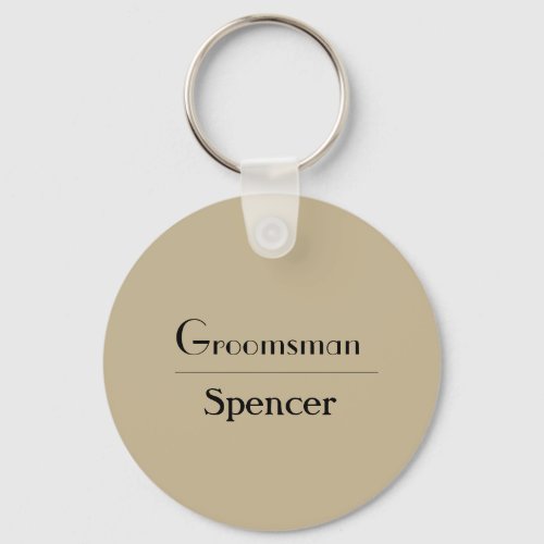 simple minimal add name groomsman gift  keychain