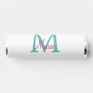 simple minimal add name monogram green pink blue t breath savers® mints