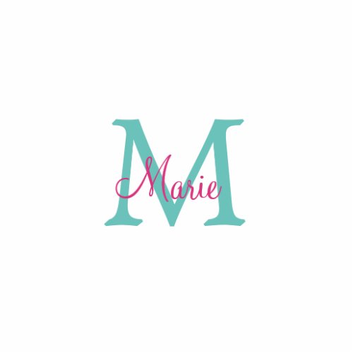 simple minimal add name monogram green pink blue t cutout