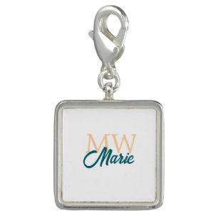 simple minimal add name monogram orange blue bold charm