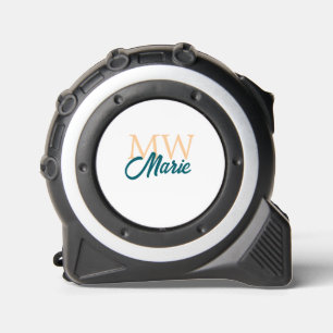 simple minimal add name monogram orange blue bold tape measure