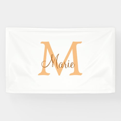 simple minimal add name monogram orange brown  thr banner
