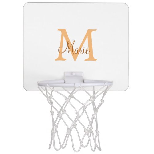 simple minimal add name monogram orange brown  thr mini basketball hoop