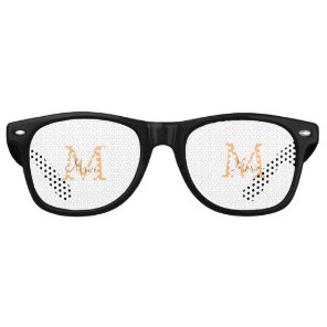 simple minimal add name monogram orange brown  thr retro sunglasses