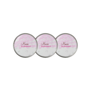 simple minimal add name monogram pink bridesmaid golf ball marker