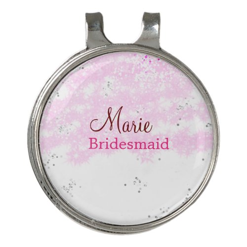 simple minimal add name monogram pink bridesmaid   golf hat clip