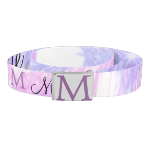 simple minimal add name monogram pink red glitter belt