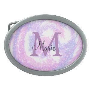 simple minimal add name monogram pink red glitter belt buckle