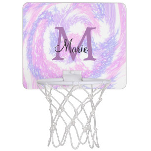 simple minimal add name monogram pink red glitter mini basketball hoop