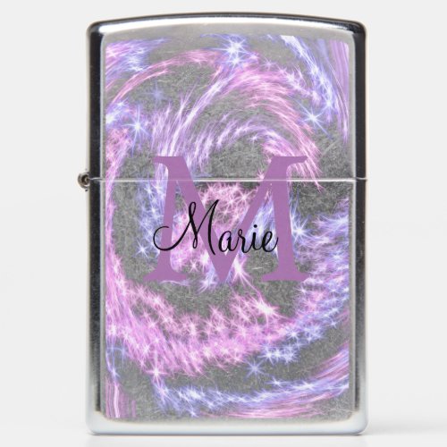 simple minimal add name monogram pink red glitter  zippo lighter