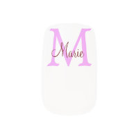 simple minimal add name monogram pink red   